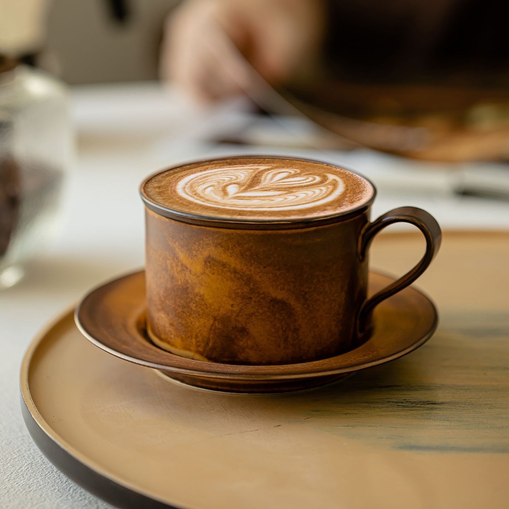 Coffee Equipment Set - 일본 레트로 커피잔과 접시 세트 대용량