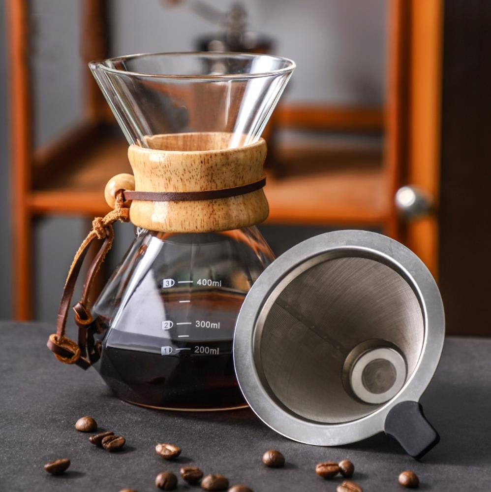 스테인리스 스틸 필터가 있는 유리 커피포트, 드립 브루 - Coffee Equipment Pour Over 리뷰 및 가격