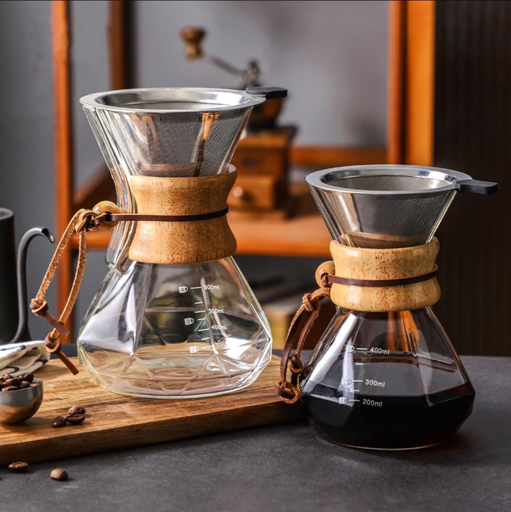 스테인리스 스틸 필터가 있는 유리 커피포트, 드립 브루 - Coffee Equipment Pour Over 리뷰 및 가격