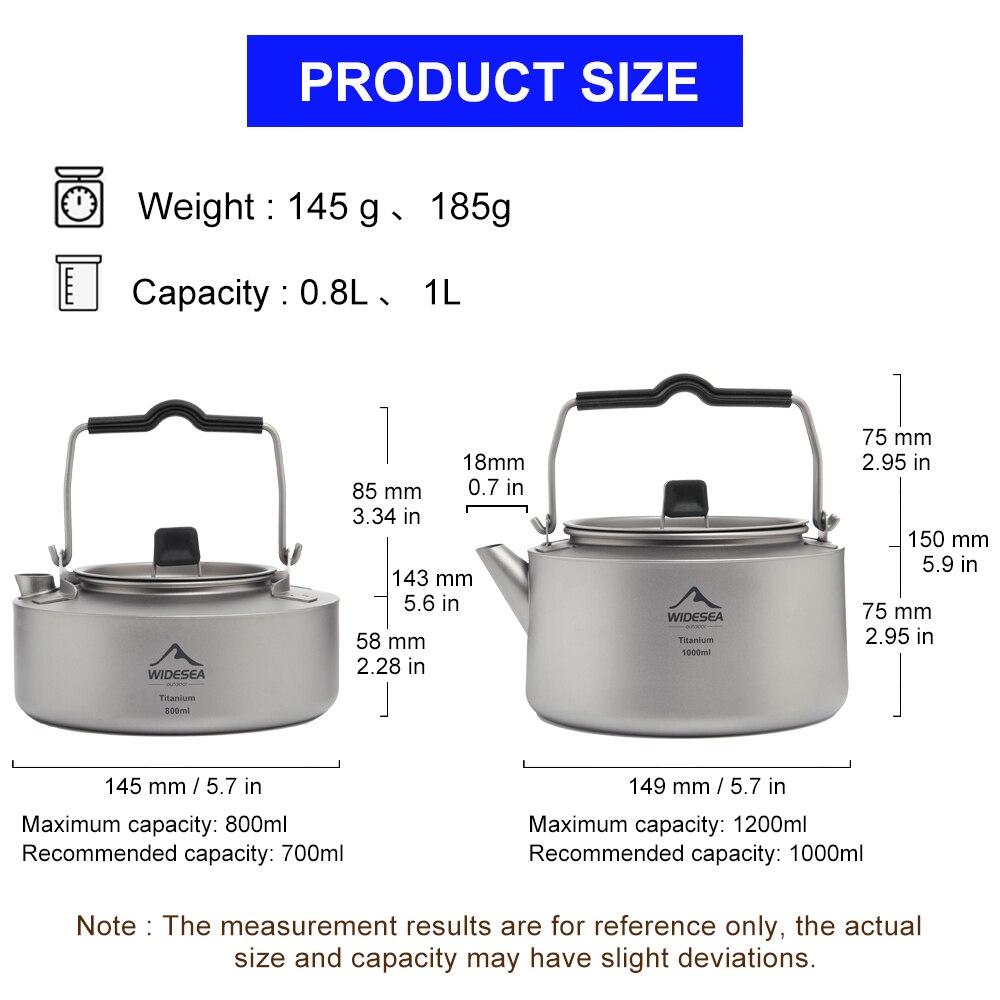 Widesea 캠핑 티타늄 주전자 야외 차 커피 주전자 - Coffee Equipment And Supplies 리뷰 및 가격