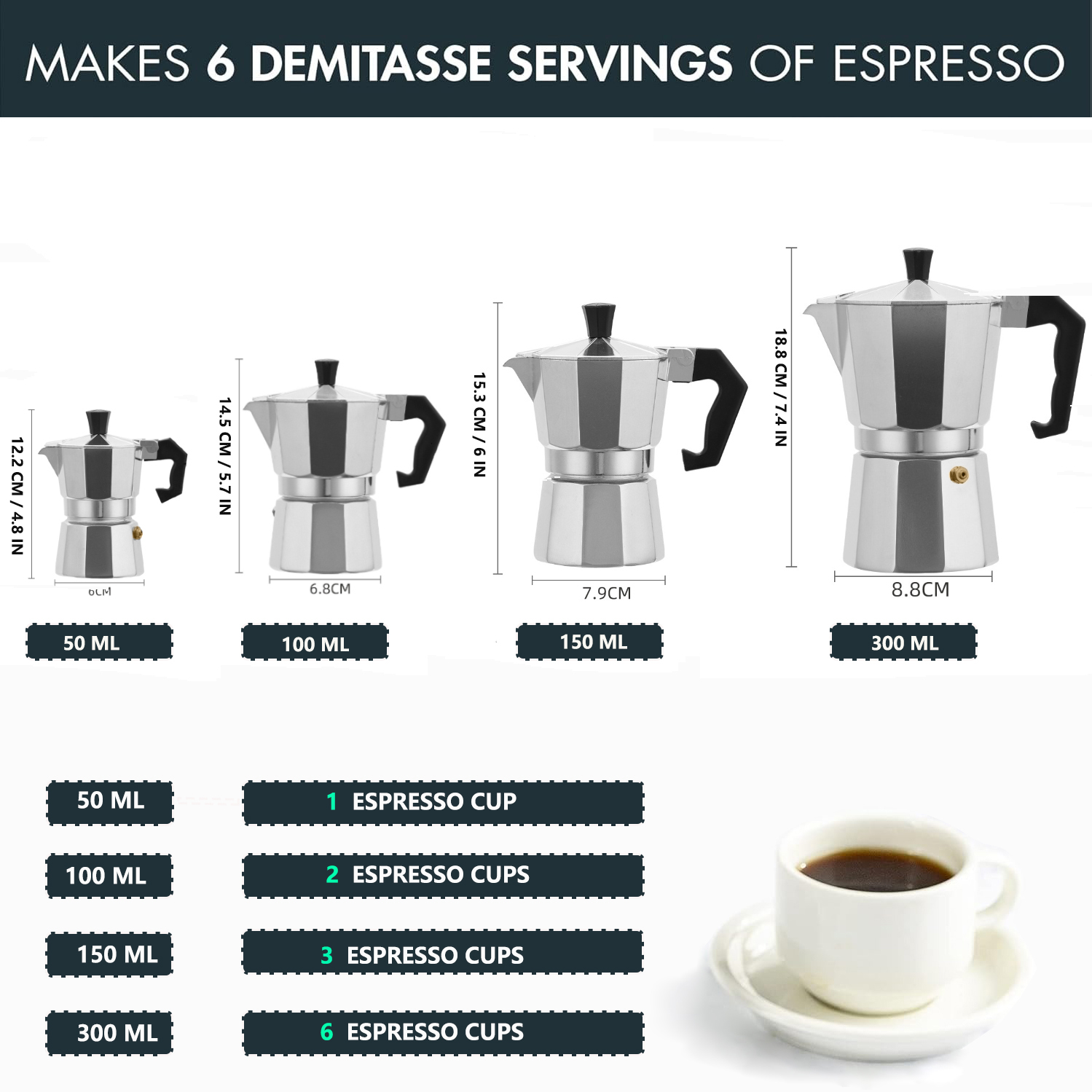 클래식 알루미늄 모카포트 50-300ML 가정용 스토브 - Coffee Equipment Set 리뷰 및 가격