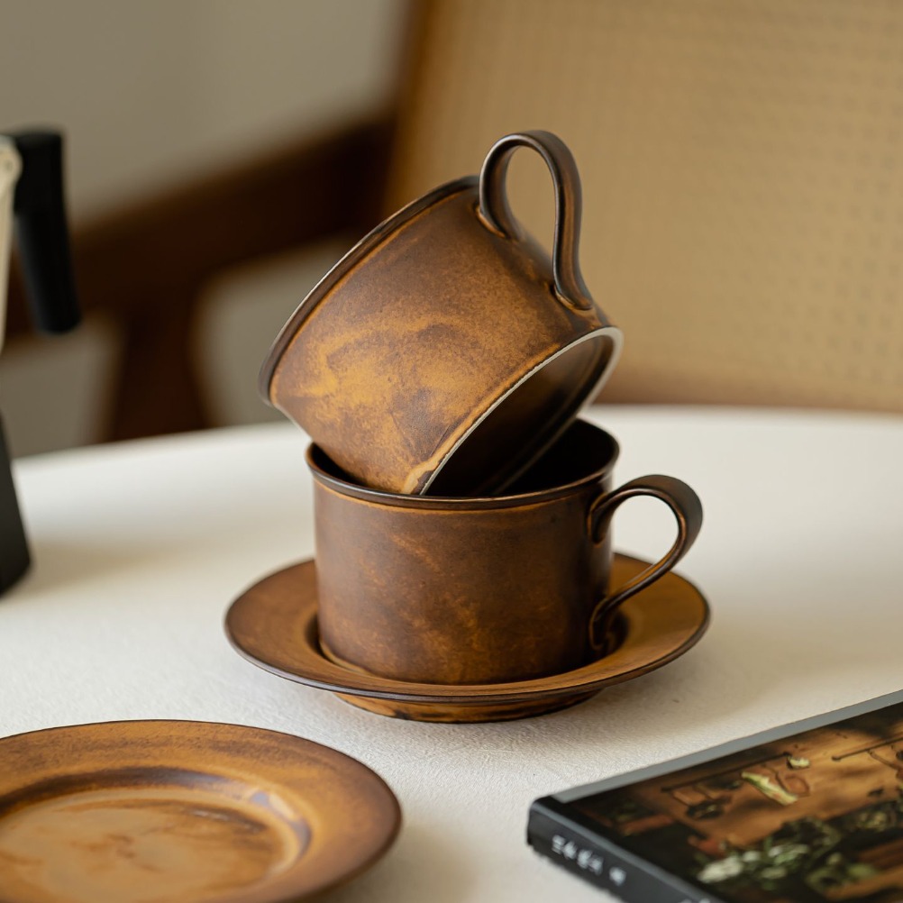 일본 레트로 커피잔과 접시 세트 대용량 250ml 세라 - Coffee Equipment Set 리뷰 및 가격