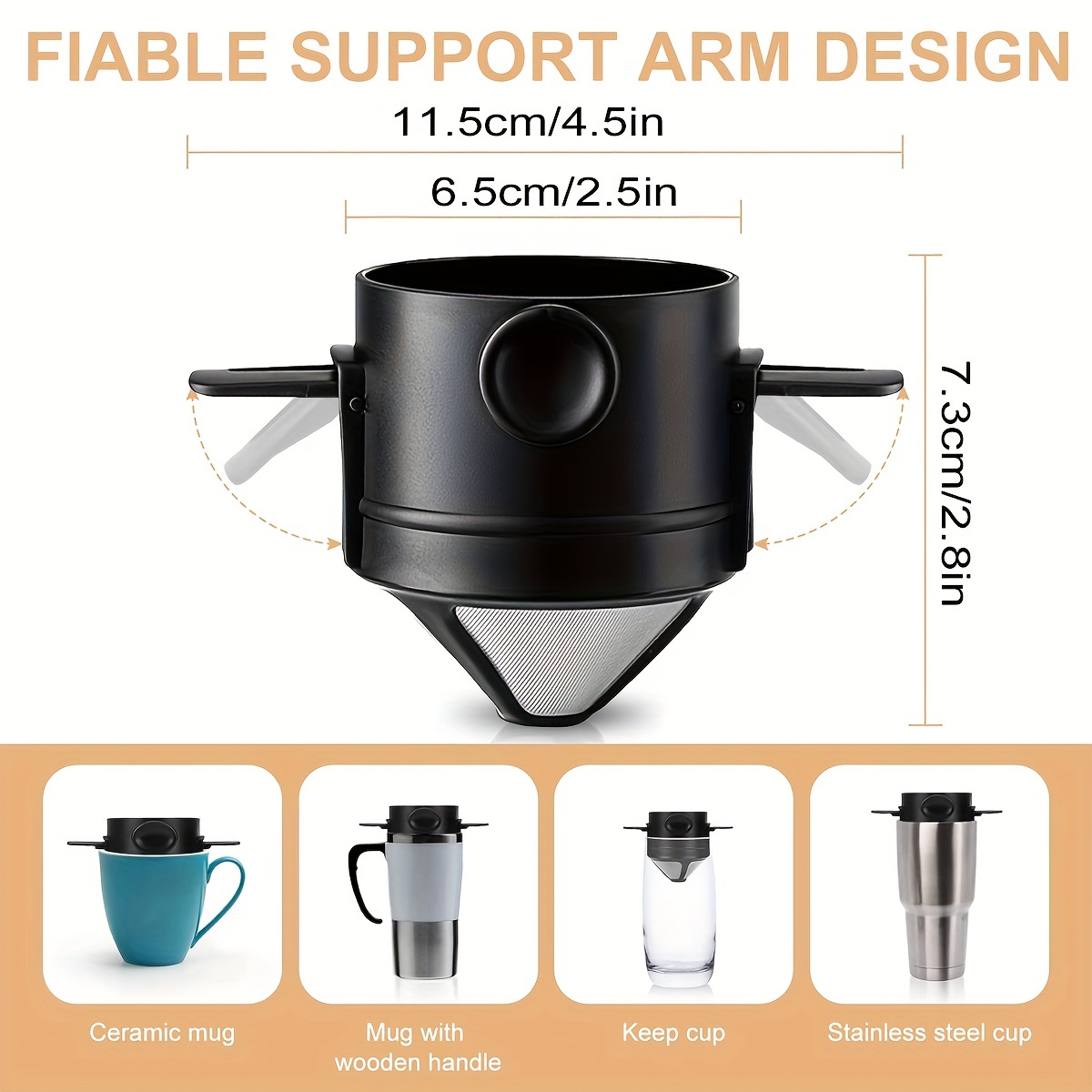 커피 필터 컵 휴대용 재사용 가능한 커피 메이커 필터  - Coffee Equipment Pour Over 리뷰 및 가격